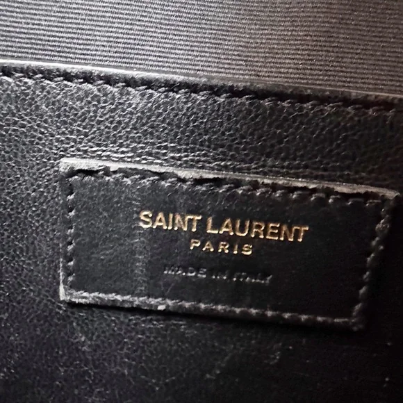 SOLD❤️Saint Laurent YSL Uptown Small Black Monogram Top Handle Bag + Clutch - Picture 13 of 16